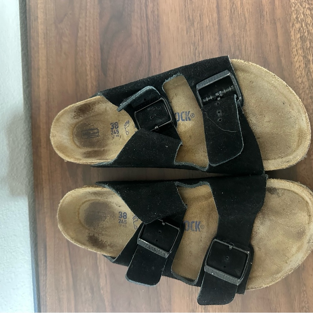 Birkenstock Black Suede Sandals